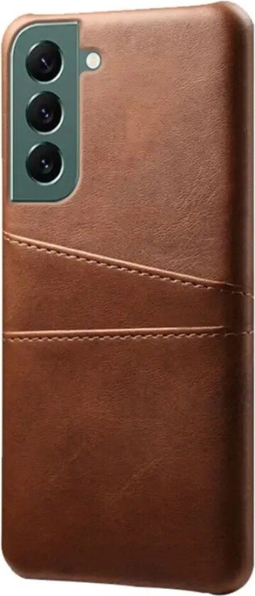 Samsung Galaxy S24 Kunstskinn Deksel m. Dobbel Kortholder - Brun