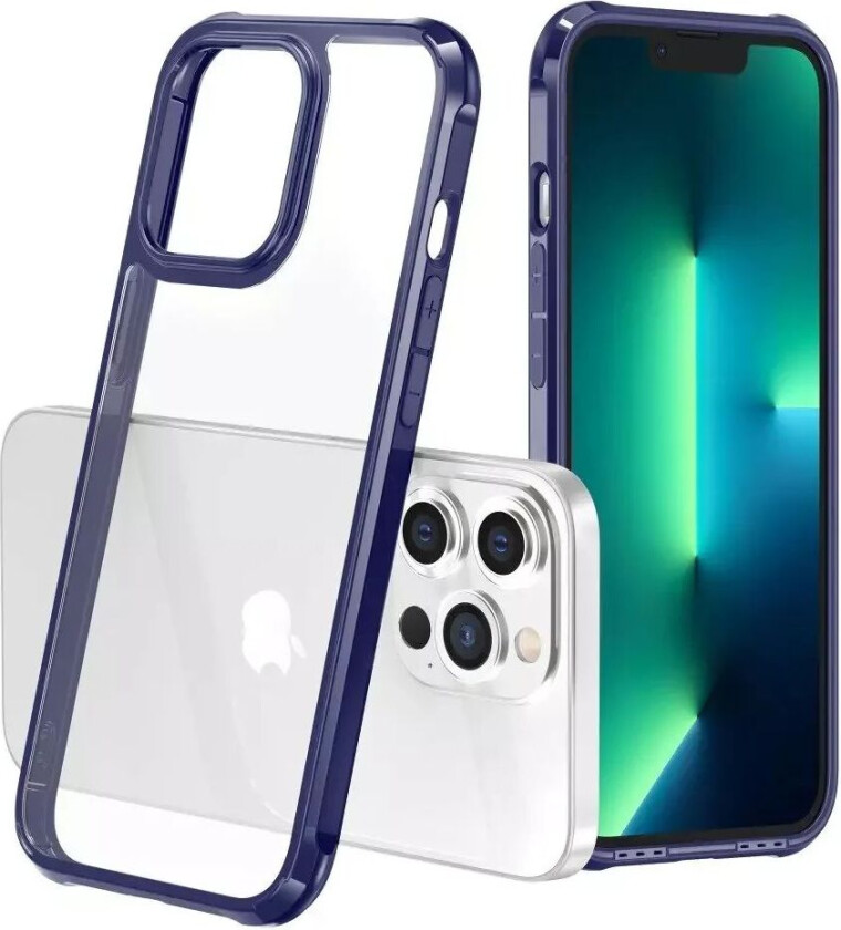 iPhone 13 Pro DropProof Fleksibel Plast Håndverker Bakdeksel - Gjennomsiktig / Blå