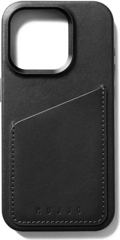 iPhone 15 Pro Leather Wallet Deksel - MagSafe Kompatibel - Svart