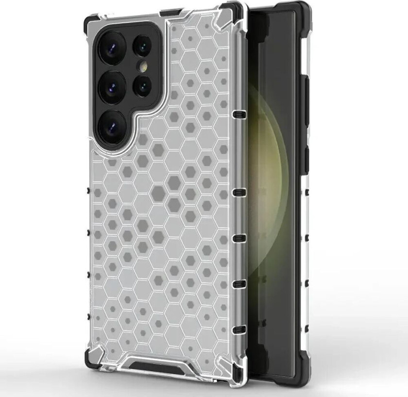 Samsung Galaxy S24 Ultra Hybrid Deksel - Honeycomb Grå