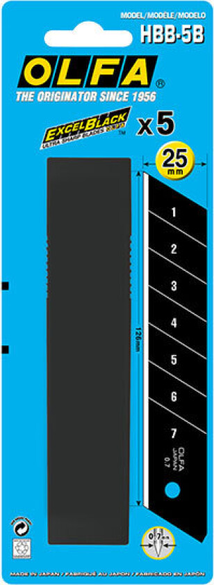 BATO Olfa Knivblader brekk-av 25mm. HBB-5B.