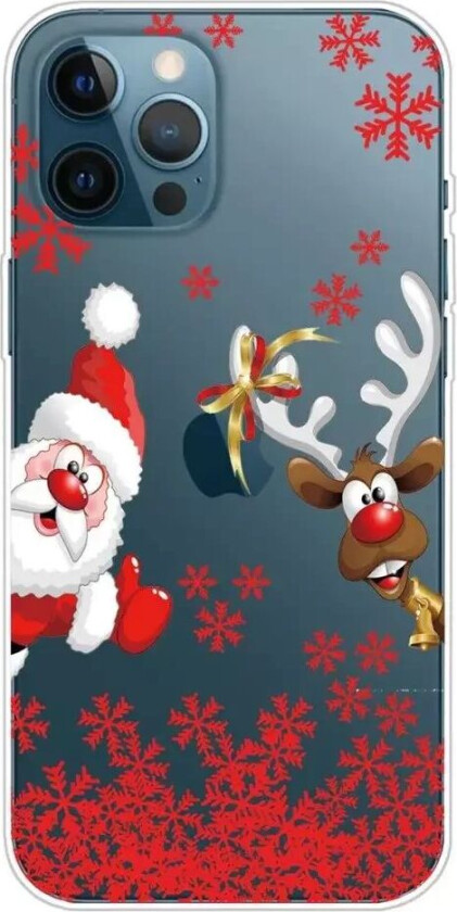 iPhone 14 Pro TPU Plast Jul Deksel - Julenissen & Reinsdyr