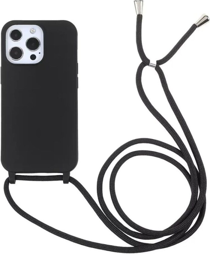 iPhone 13 Pro Max Fleksibelt Deksel Med Stropp - Svart