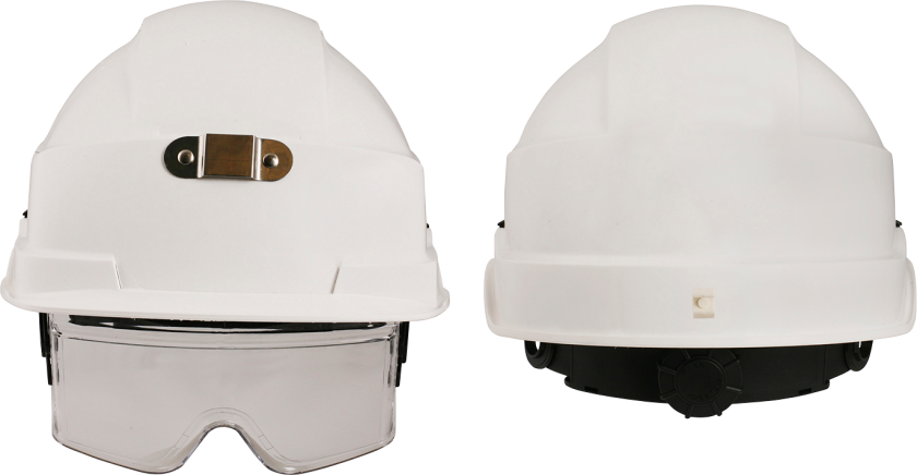 Sikkerhetshjelm Iris II Hvit med panelyktfeste