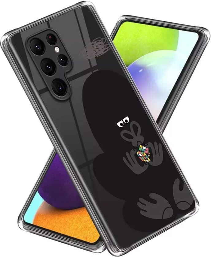 Samsung Galaxy S23 Ultra Plast Gjennomsiktig Deksel m. Motiv - Gorilla med Rubiks Cube