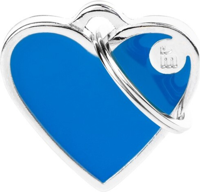 Myfamily Basic Hjerte håndlaget ID tag - 25x25 mm - Blå