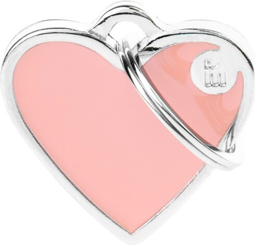 Myfamily Basic Hjerte håndlaget ID tag - 25x25 mm - Rosa