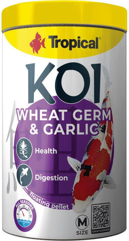 Bilde av Tropical Koi Wheat Germ & Garlic Pellet Size M - 5liter