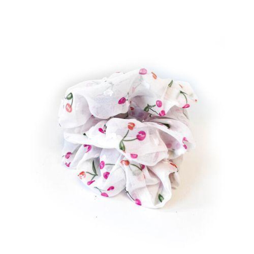 Organza Scrunchie Mønster - Cherry White