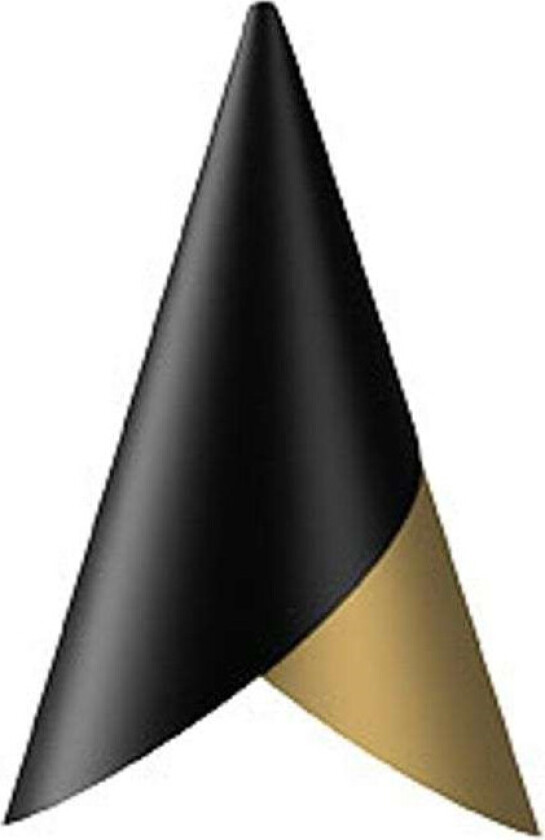 Cornet lampeskjerm svart, messing