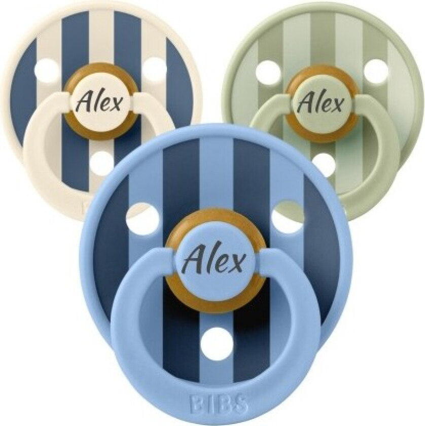 Bibs Studio Line, Str. 2 (6+ Md.), Rund - Latex, Smokker Med Navn