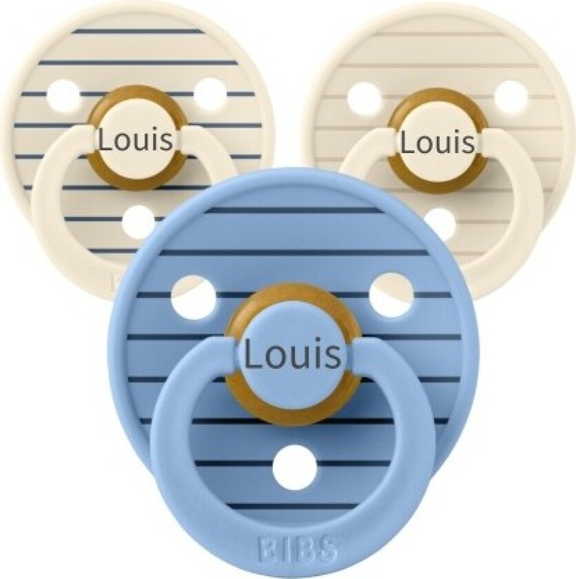 Bibs Studio Line, Str. 2 (6+ Md.), Rund - Latex, Smokker Med Navn