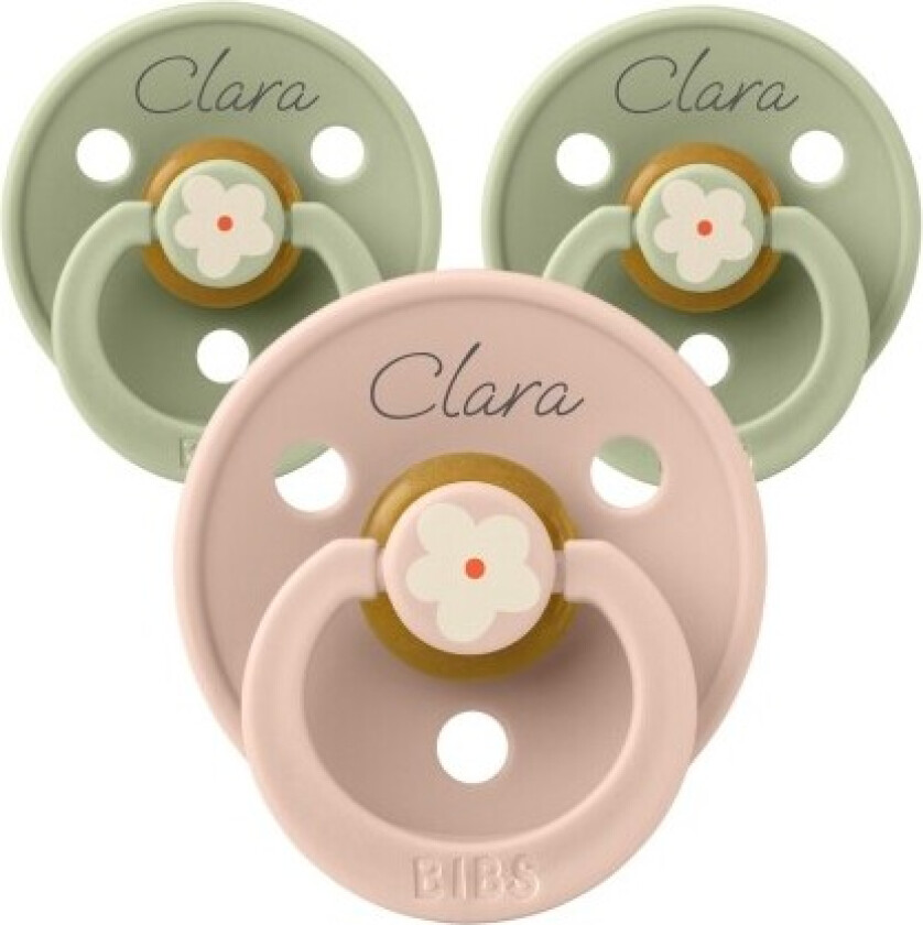 Bilde av Bibs Studio Line, Str. 1 (0-6 Md.), Rund - Latex, Smokker Med Navn