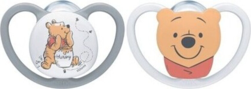 Nuk Space Disney, Str. 2 (6-18 Md.), Anatomisk - Silikon, 2-pk