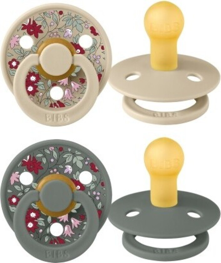 Bibs X Liberty, Colour 2-pk, Str. 1 (0-6 Md.), Rund - Latex