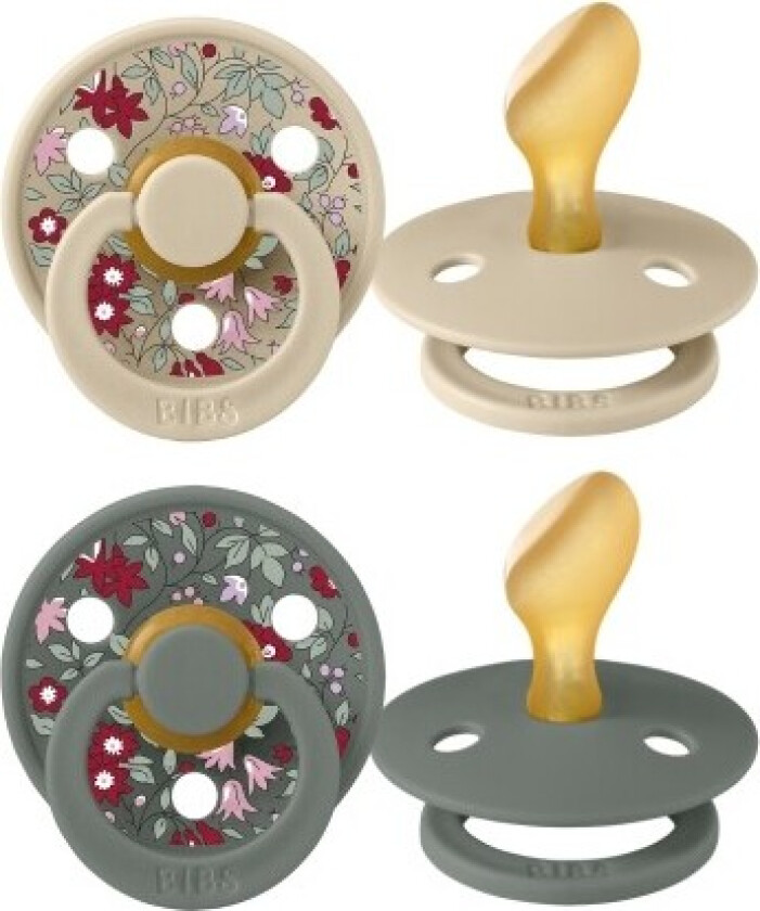 Bibs X Liberty, Colour 2-pk, Str. 2 (6+ Md.), Anatomisk - Latex