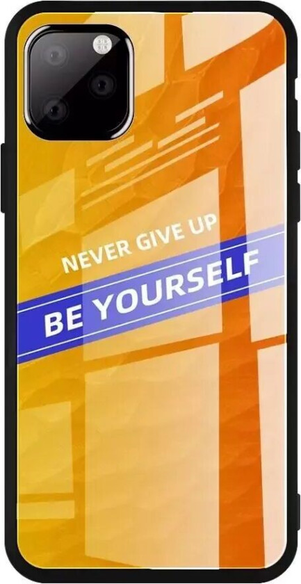iPhone 11 Pro Deksel m. Glassbakside - Be Yourself - Oransje