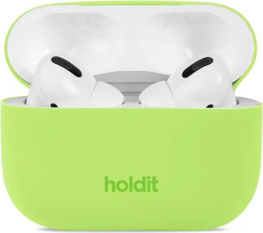 Holdit Nygård Silikondeksel Til AirPods Pro 2 / Pro - Acid Green