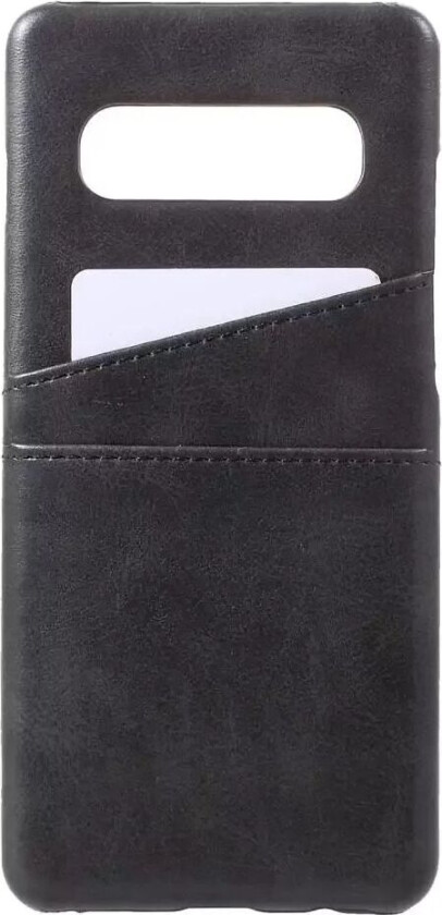 Samsung Galaxy S10 PU Skinn Deksel m. Kortholder - Svart