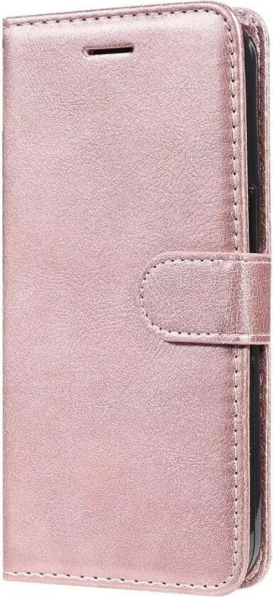 iPhone 15 Pro Max Flip Deksel i Skinn med Lommebok og Stropp - Rose Gold