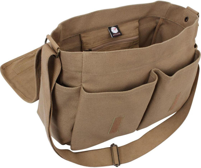 Canvas Messenger Shoulder Bag Mocha