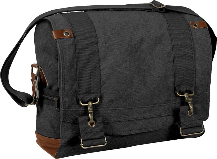 Vintage Canvas B-15 Pilot Messenger Bag Black