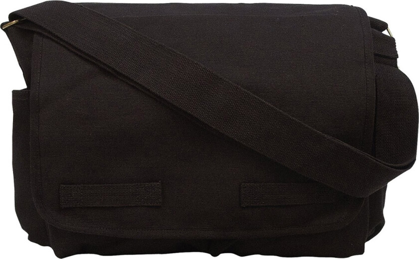 Canvas Messenger Shoulder Bag Black