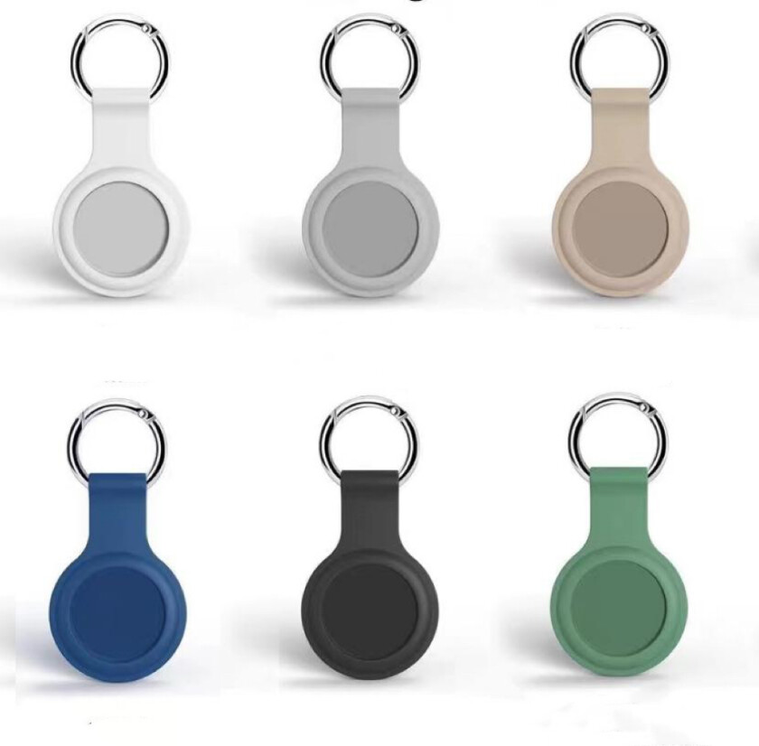 SERO AirTag silikondeksel med nøkkelring / karabinkrok, beige