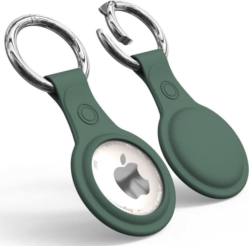 SERO AirTag silikondeksel med nøkkelring / karabinkrok, grønn