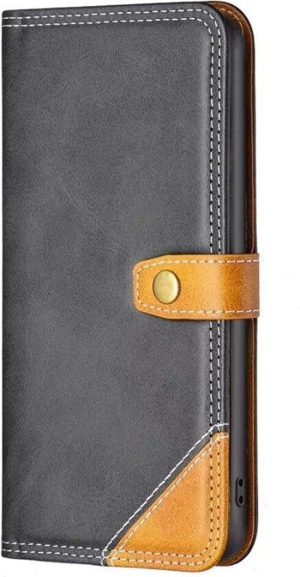 iPhone 14 Plus Flip Deksel i Mykt Skinn med Lommebok - Svart