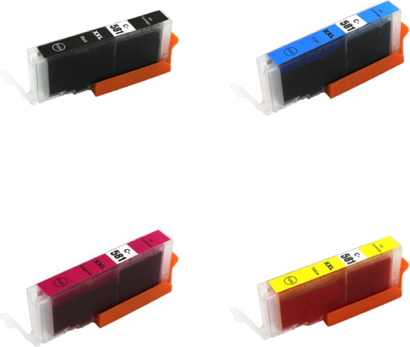Canon CLI-581 XXL combo pack 4 stk blekkpatron - Kompatibel - BK/C/M/Y 48 ml