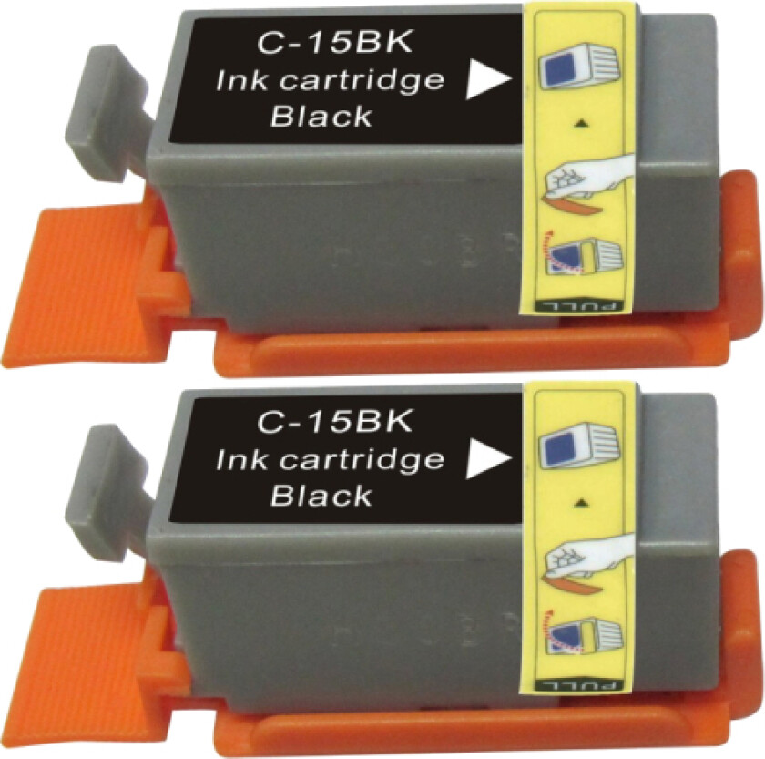 BCI-15 BK combo pack 2 stk blekkpatron - Kompatibel - Svart 11,4 ml