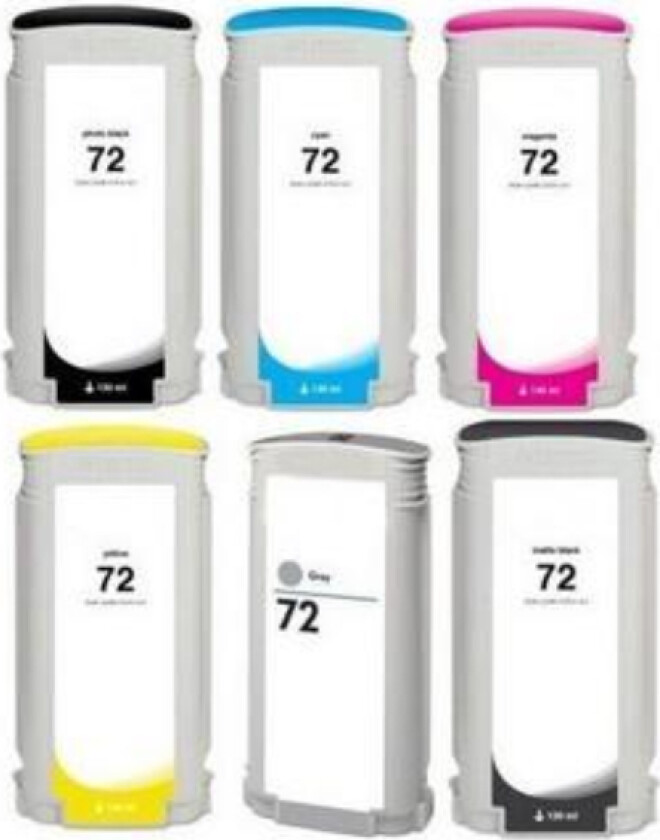 72 combo pack 6 stk blekkpatron - Kompatibel - PBK/MBK/BK/C/M/Y 780 ml