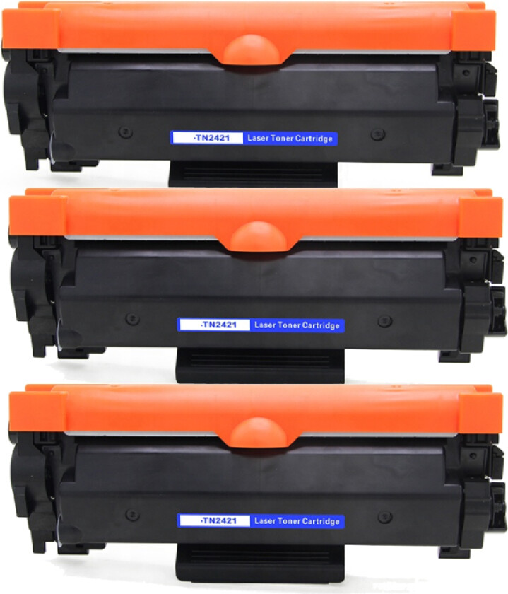 TN 2421 BK combo pack 3 stk Toner - B2421P Kompatibel - Svart 9000 sider