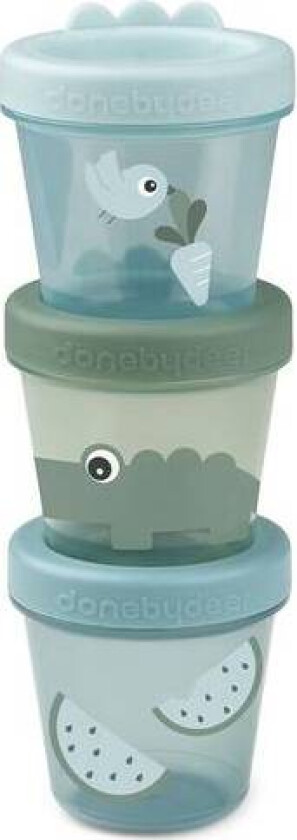 Done By Deer Baby Food Container 3-Pack Croco, Blue