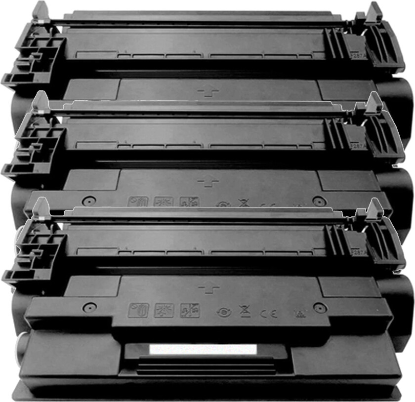 87X BK combo pack 3 stk Toner - CF287X Kompatibel - Svart 54000 sider