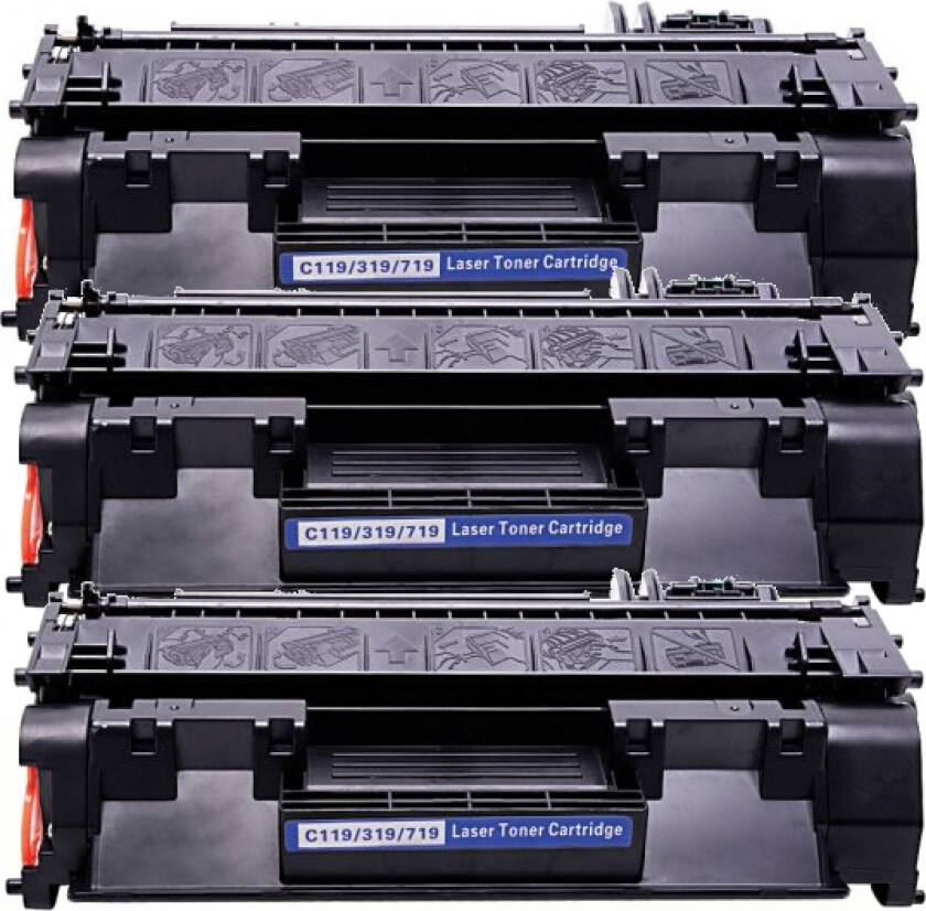 CRG119II/319II/719H/519II BK combo pack 3 stk Toner - Kompatibel - Svart 19200 sider