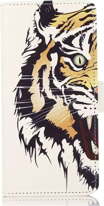 iPhone 15 Pro Skinn Deksel med Lommebok - Tiger
