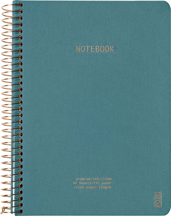 Notatbok m/spiral Kozo Premium A5 Steel Blue