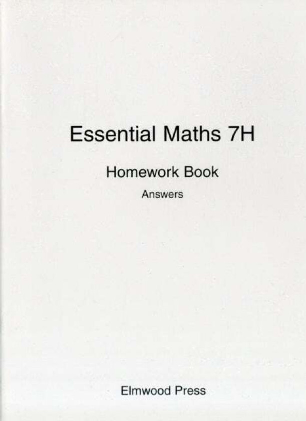 Essential Maths 7H Homework Book Answers av David Rayner, Michael White