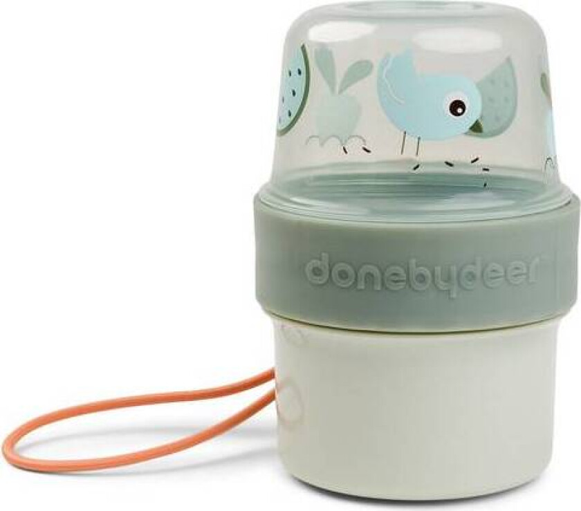 Done By Deer To Go 2-Way Snack Container Birde, Green