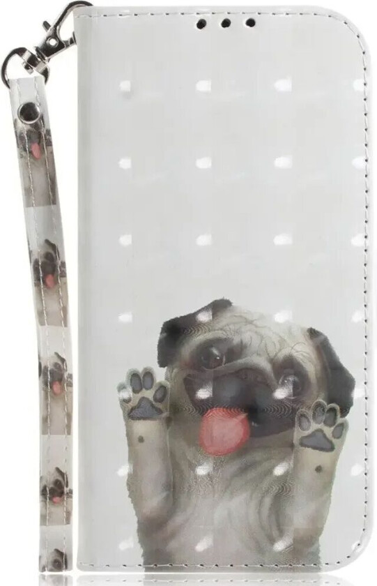 Samsung Galaxy A25 (5G) Kunstskinn Deksel m. Trykk & Stropp - Pug
