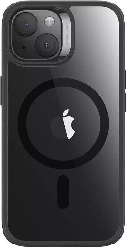 IPhone 15 Classic Hybrid Halolock Deksel - MagSafe-kompatibelt - Gjennomsiktig / Svart