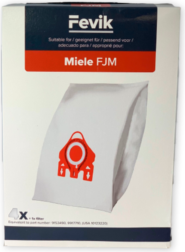 Støvsugerposer til Miele F/J/M - 4 stk. + 1 stk. filter