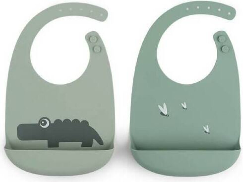 Bilde av Done By Deer Silikonsmekke 2-Pack Croco, Green