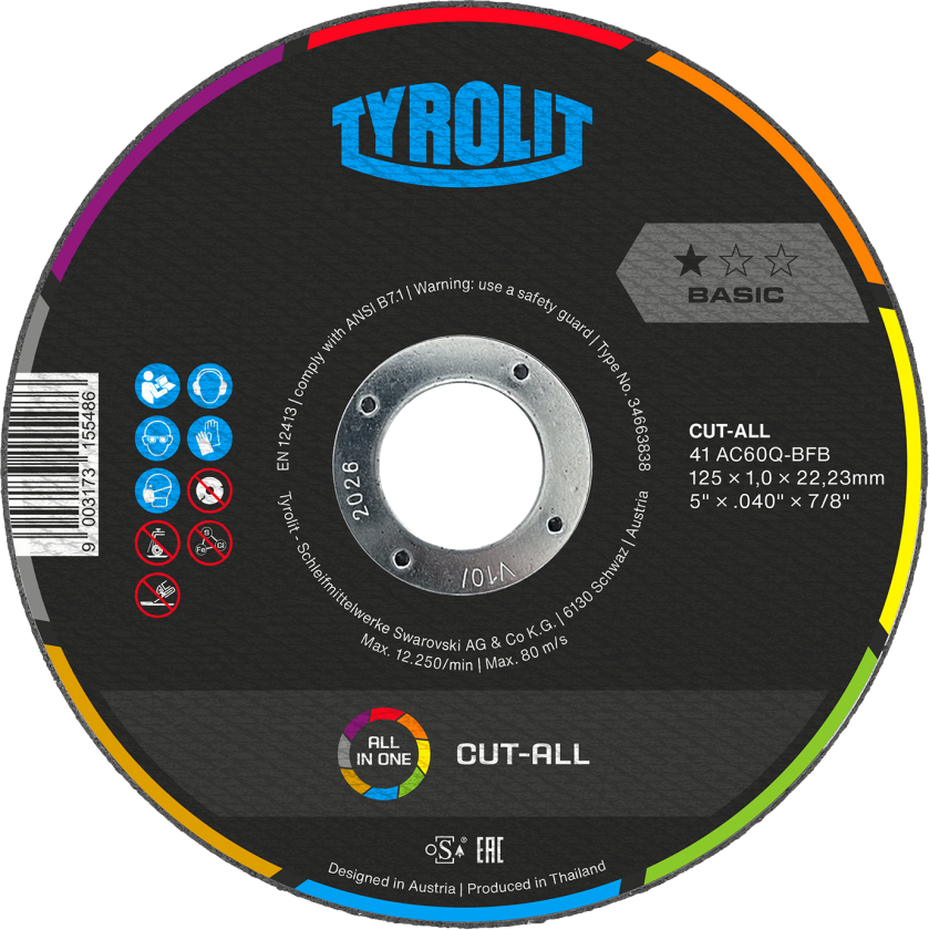 Bilde av Kappeskive Basic CutAll ø125Ã1,0 AC60Q-BFB