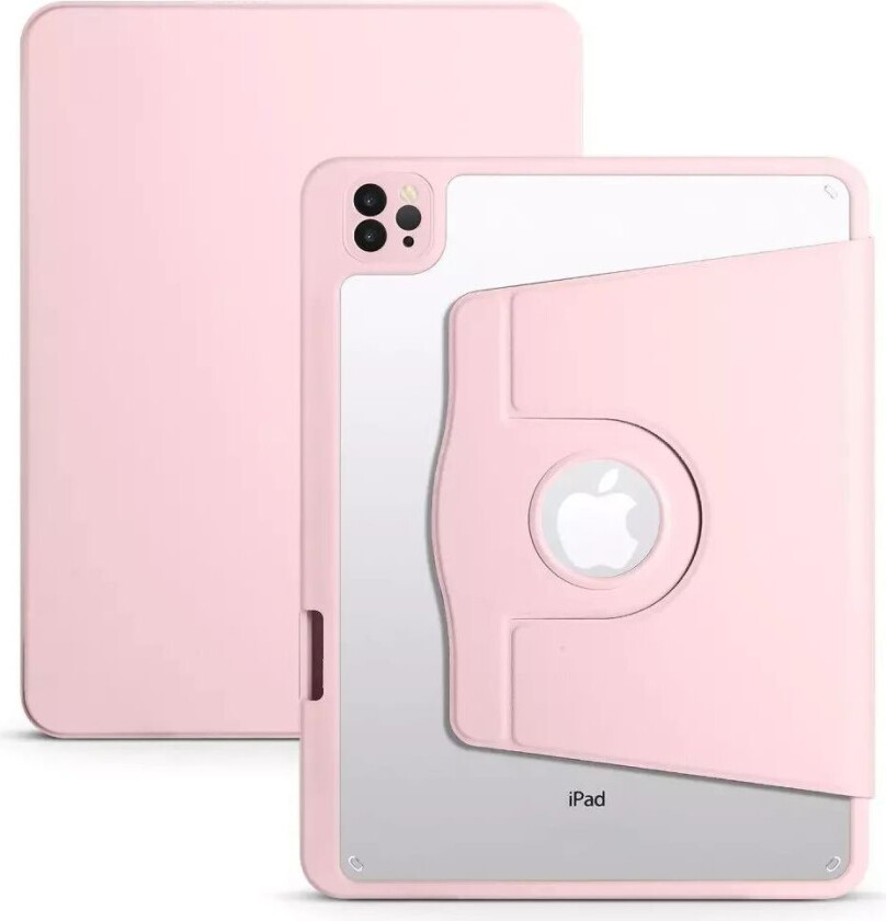 iPad Pro 12.9" (2022 / 2021 / 2020 / 2018) Hybrid Flip Deksel - Rosa / Gjennomsiktig