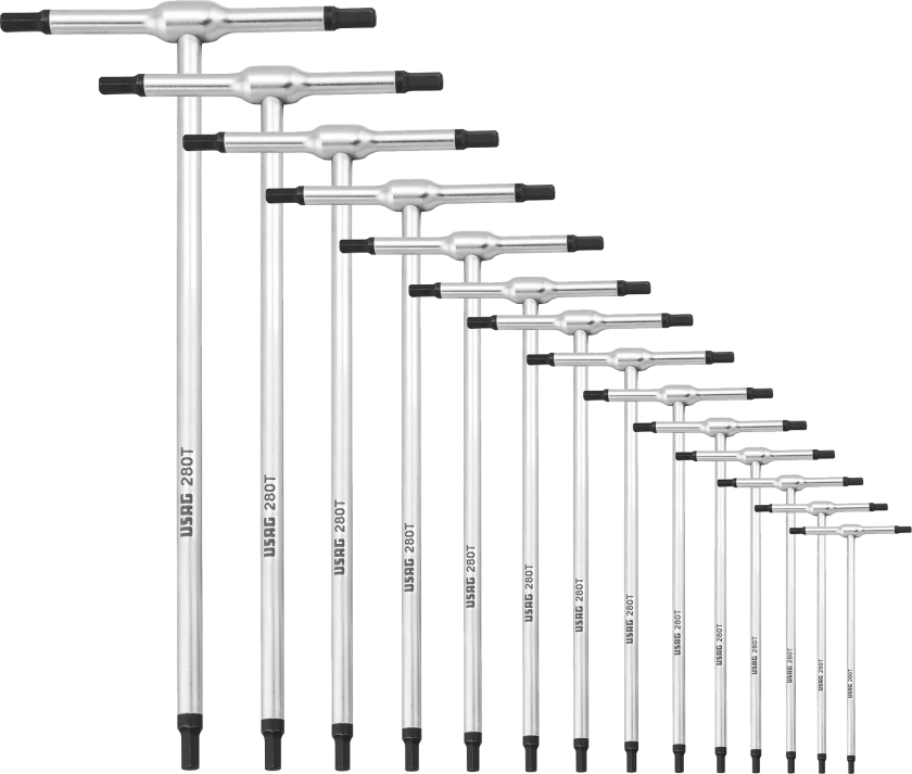 USAG 280T stiftnøgle med T-greb, sæt 2-14mm 14stk