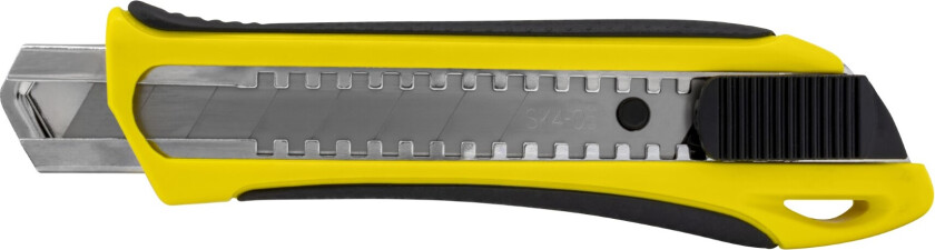 Kniv med Non-Slip gummi grep, 25 mm knivblad og automatisk lås