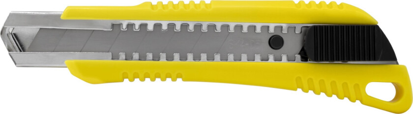 Kniv med 18 mm blad, automatisk låsing og magasin med 2 ekstra blader